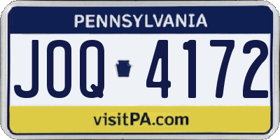 PA license plate JOQ4172