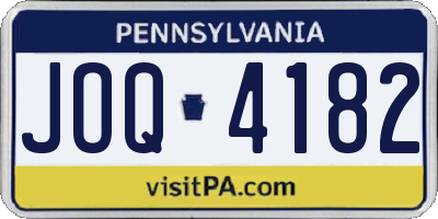 PA license plate JOQ4182