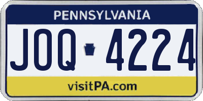 PA license plate JOQ4224