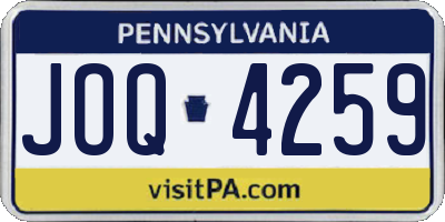 PA license plate JOQ4259