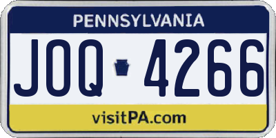 PA license plate JOQ4266