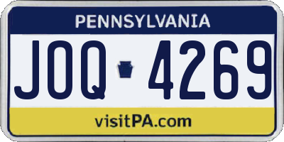 PA license plate JOQ4269