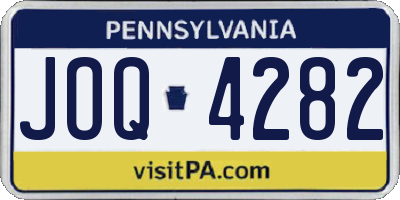 PA license plate JOQ4282