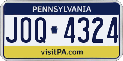 PA license plate JOQ4324