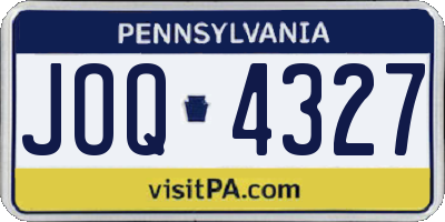 PA license plate JOQ4327