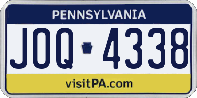 PA license plate JOQ4338