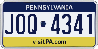 PA license plate JOQ4341
