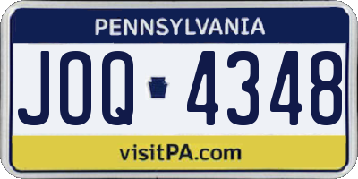 PA license plate JOQ4348