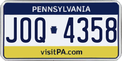 PA license plate JOQ4358