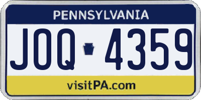 PA license plate JOQ4359