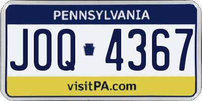 PA license plate JOQ4367