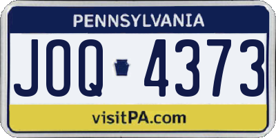 PA license plate JOQ4373