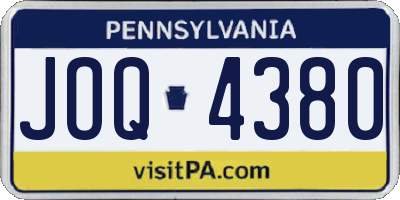 PA license plate JOQ4380