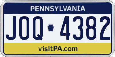 PA license plate JOQ4382