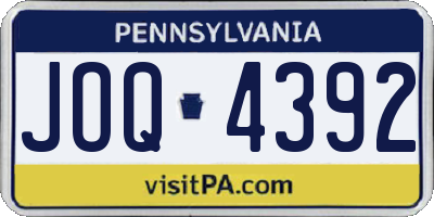 PA license plate JOQ4392