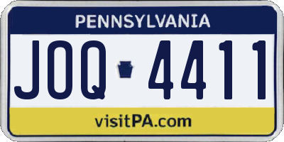 PA license plate JOQ4411