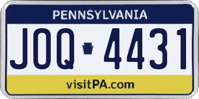 PA license plate JOQ4431