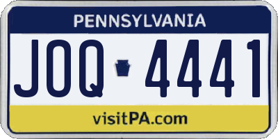 PA license plate JOQ4441