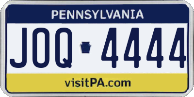 PA license plate JOQ4444