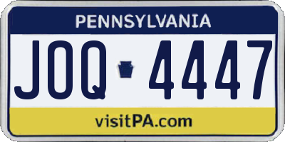PA license plate JOQ4447