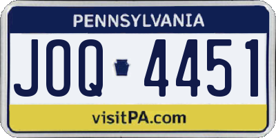 PA license plate JOQ4451