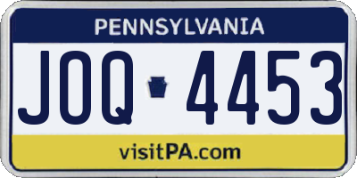 PA license plate JOQ4453