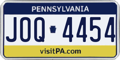 PA license plate JOQ4454