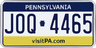 PA license plate JOQ4465