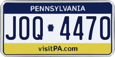 PA license plate JOQ4470