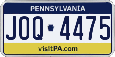 PA license plate JOQ4475