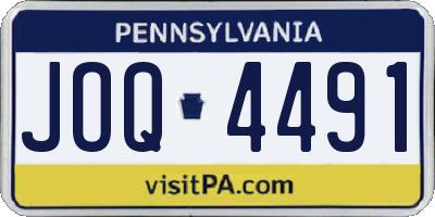PA license plate JOQ4491
