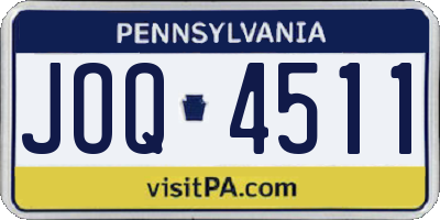PA license plate JOQ4511