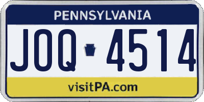 PA license plate JOQ4514