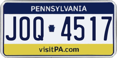 PA license plate JOQ4517