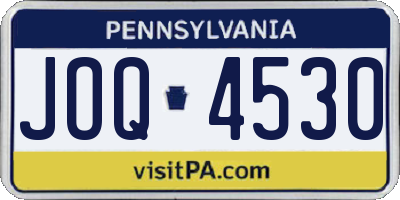 PA license plate JOQ4530