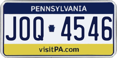 PA license plate JOQ4546