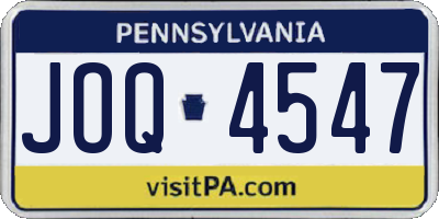 PA license plate JOQ4547
