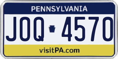 PA license plate JOQ4570