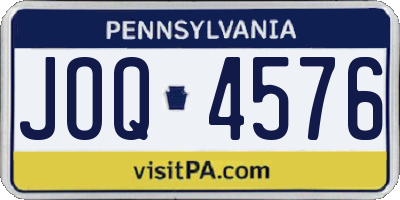 PA license plate JOQ4576