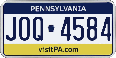 PA license plate JOQ4584