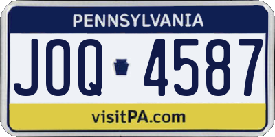 PA license plate JOQ4587