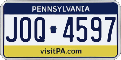 PA license plate JOQ4597