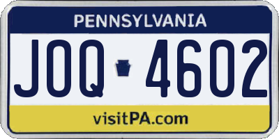 PA license plate JOQ4602