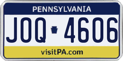 PA license plate JOQ4606