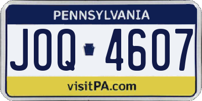 PA license plate JOQ4607