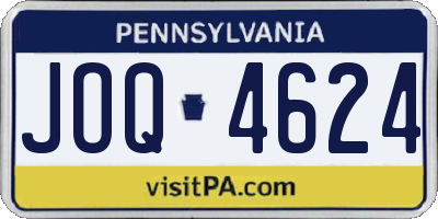 PA license plate JOQ4624