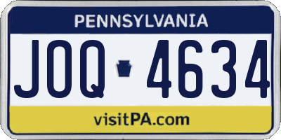 PA license plate JOQ4634