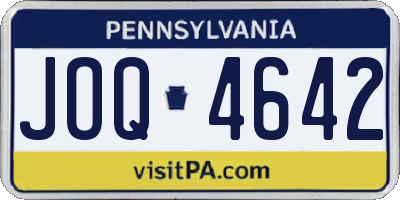 PA license plate JOQ4642