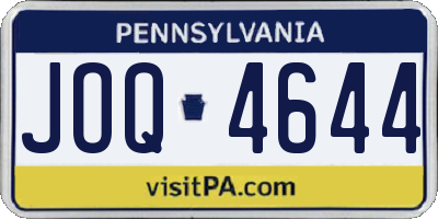 PA license plate JOQ4644