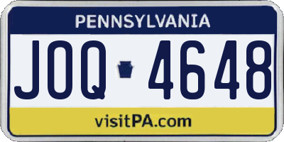 PA license plate JOQ4648